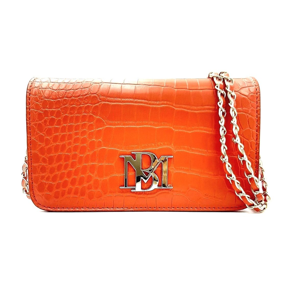 Badgley Mischka Badgley Mischka Croco Crossbody with Logo Plate - Orange Size ONE SIZE - 3 Thumbnail