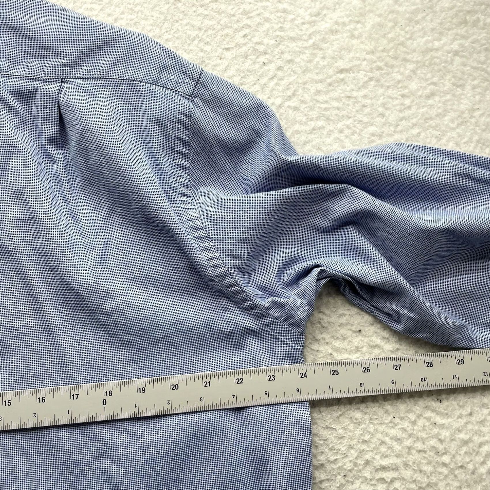 Brooks Brothers VINTAGE Brooks Brothers Dress Shirt Mens 16.5 Blue Check USA Long Sleeve Shirt Mens Regular 100% Cotton Blue Check Size 46R - 7 Thumbnail