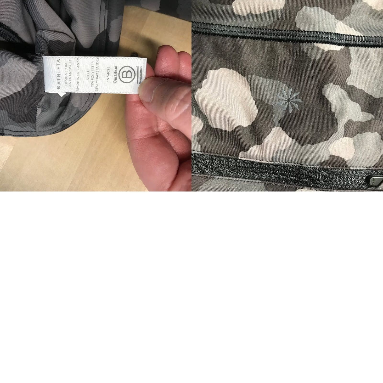 Athleta Athleta Lightning Camo 7/8 Tight Leggings XS Black Grey Activewear Workout Pants Size 26" / US 2 / IT 38 - 8 Thumbnail