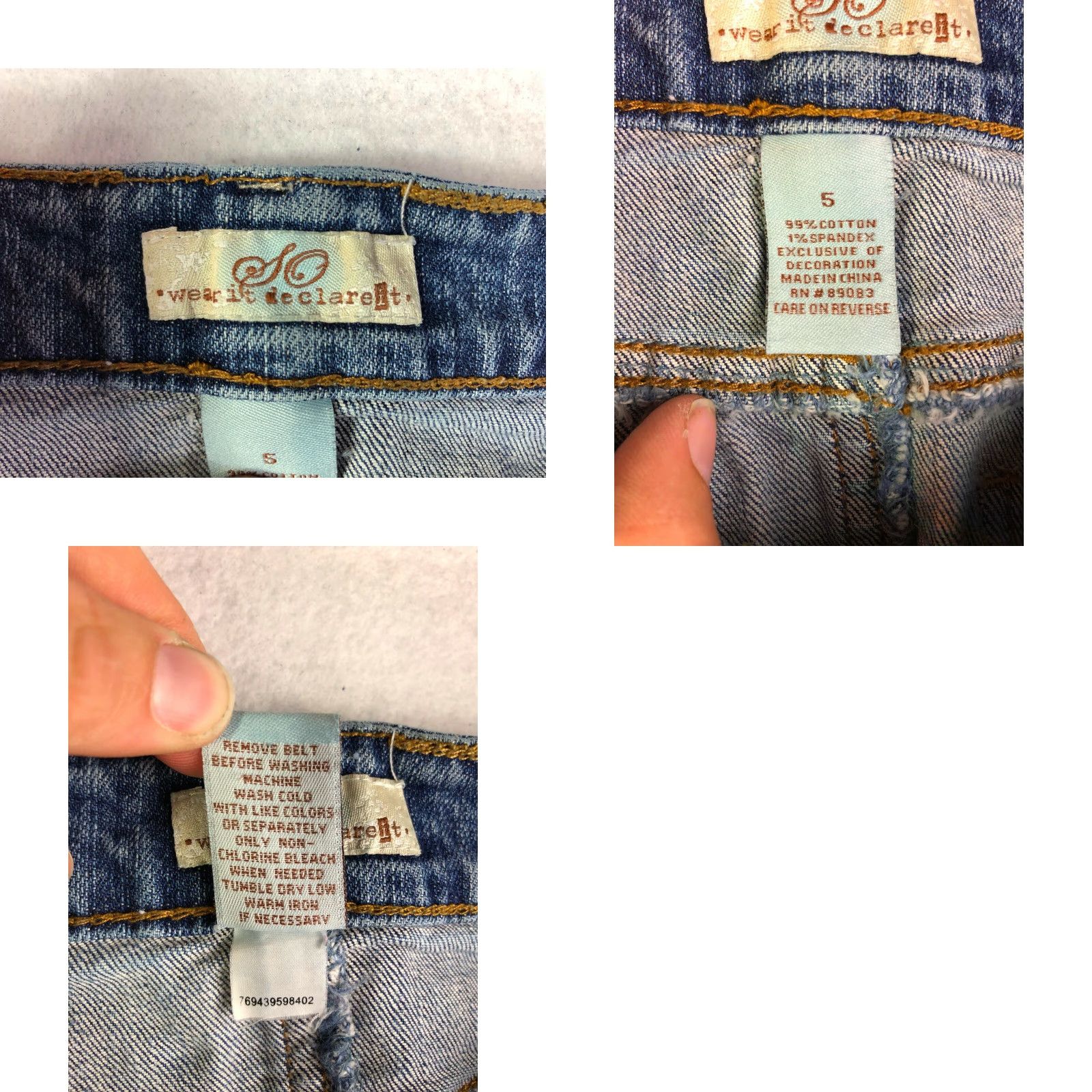 Vintage SO Jeans Blue Jean Skirt Womens Size 5 Midi Denim Cotton Zip Flat Front Regular Waist 29" Vintage: No Womens Size 27" / US 4 / IT 40 - 8 Thumbnail