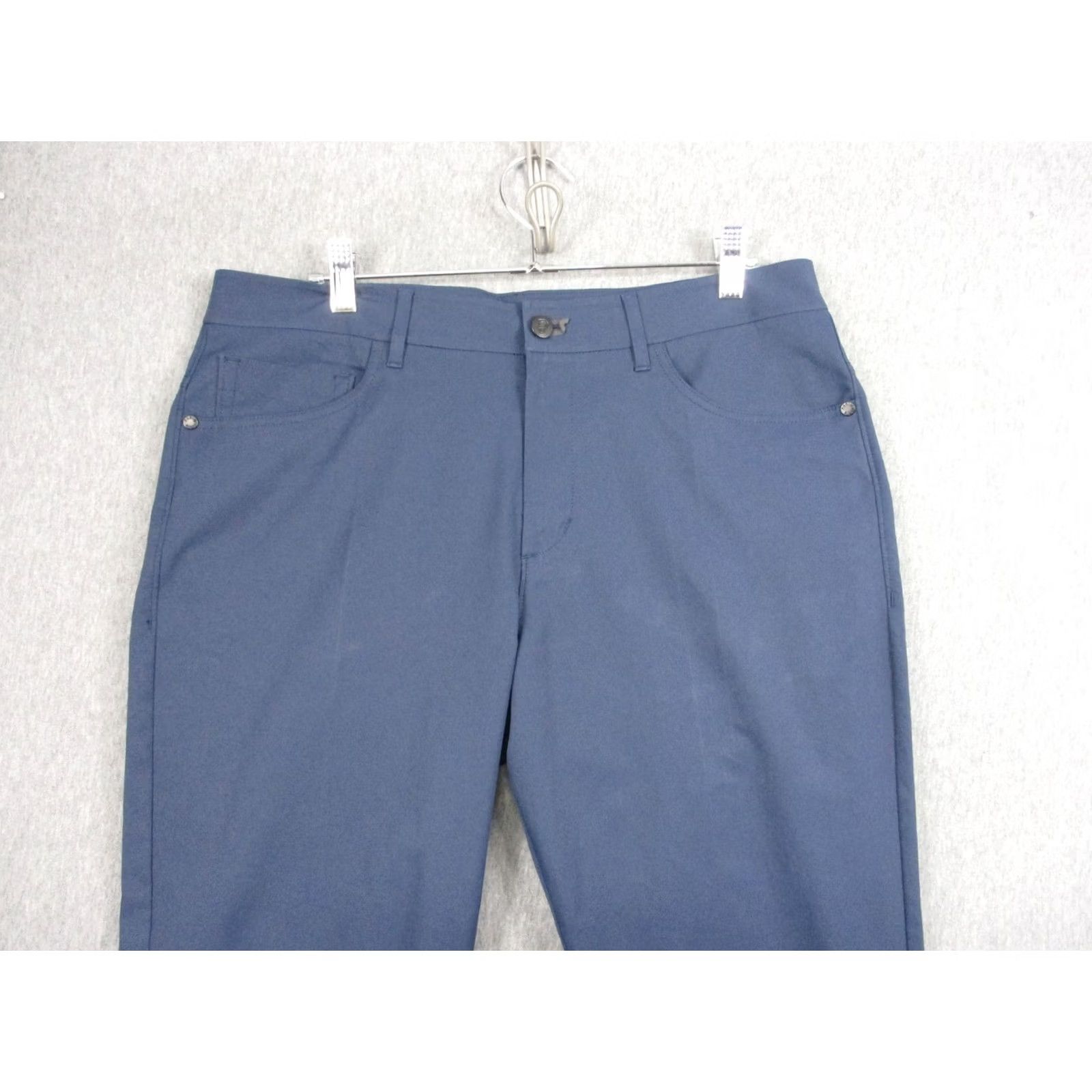 Vintage Public Rec Pants Mens 33x30 Blue Chino 5 Pocket Tapered Microfiber Casual Travel Shirt/Bottom? Size US 33 - 2 Thumbnail