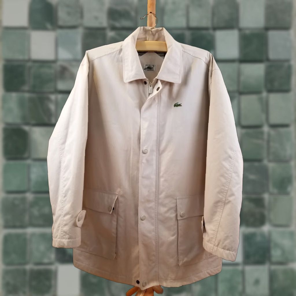 Lacoste VINTAGE Lacoste Beige Light Weather Jacket Coat SZ Large Coat Men L Beige 90s Overcoat Mens Size US L / EU 52-54 / 3 - 1 Thumbnail