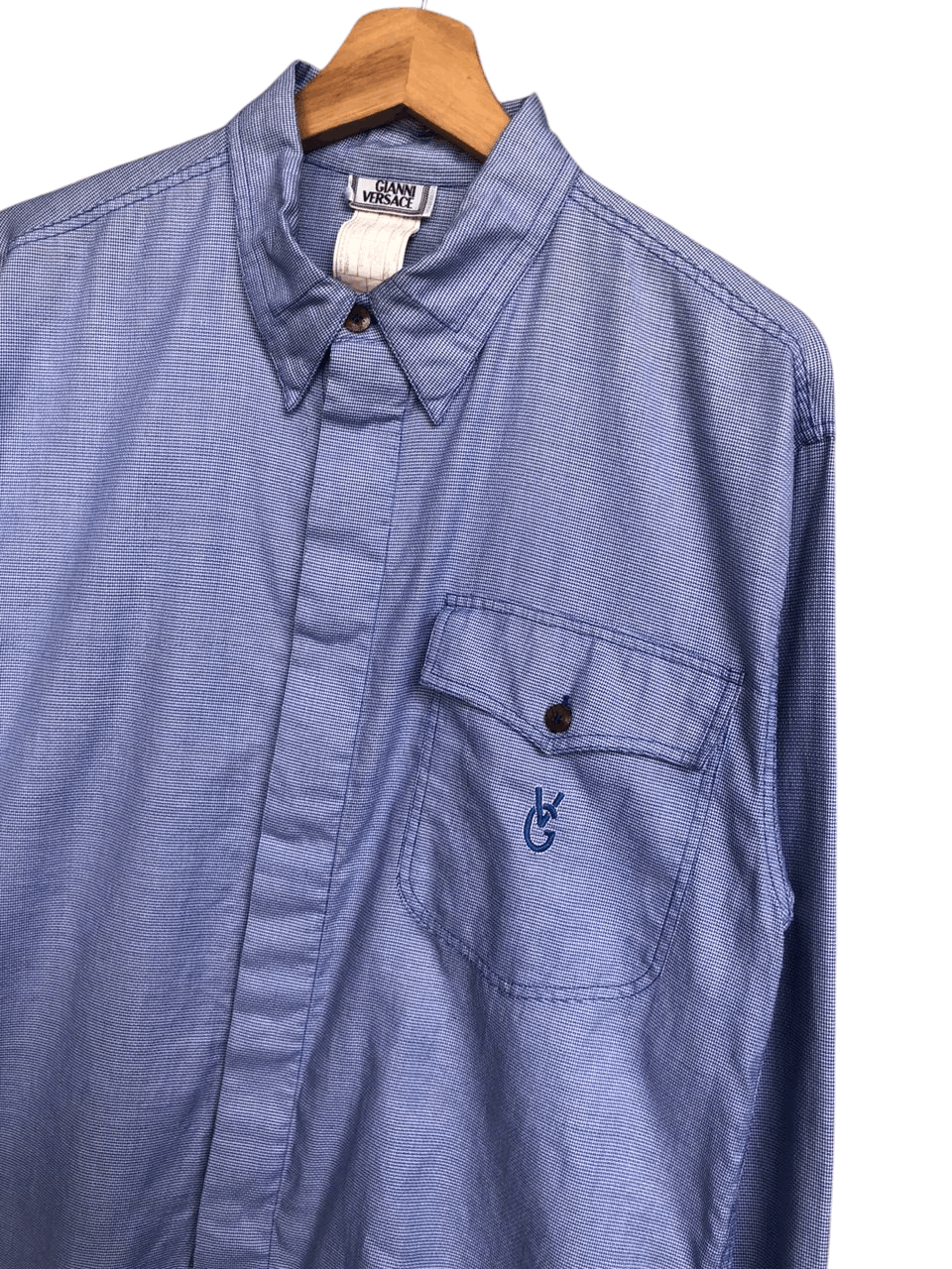 Versace Vintage Gianni Versace Single Pocket Long Sleeve Shirt Size US M / EU 48-50 / 2 - 3 Thumbnail