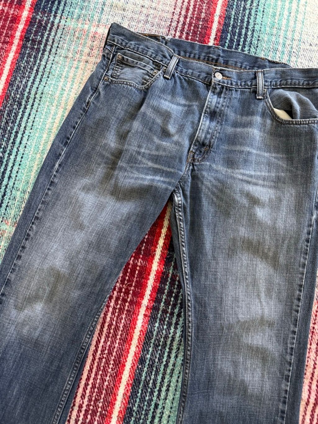 Levi's × Vintage Distressed Levi's 527 Bootcut Jeans Waist 37x31 Size US 37 - 2 Thumbnail