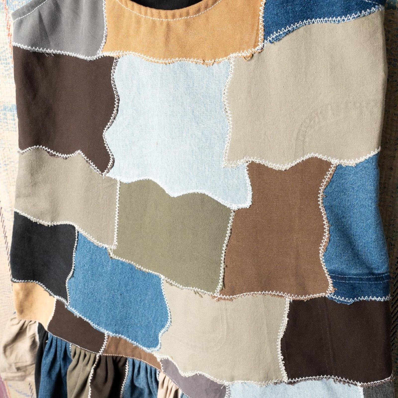Other Custom patchwork mini dress with ruffle hem Size S / US 4 / IT 40 - 3 Thumbnail