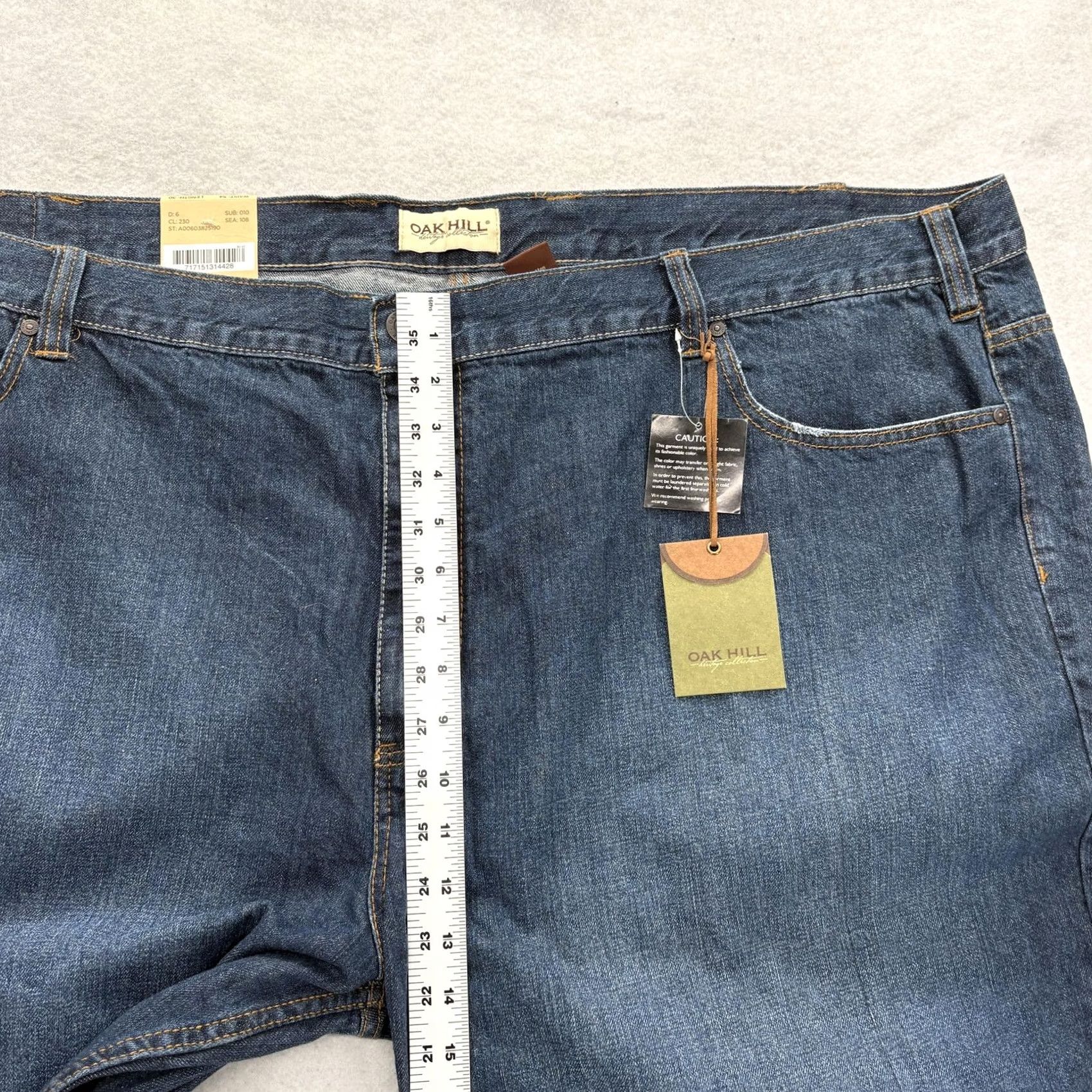 Vintage Oak Hill Heritage Collection Jeans Mens 54x30 Blue Medium Wash Classic Fit Denim Straight Pocket Zip Mens jeans blue 54 30 Size US 38 / EU 54 - 7 Thumbnail
