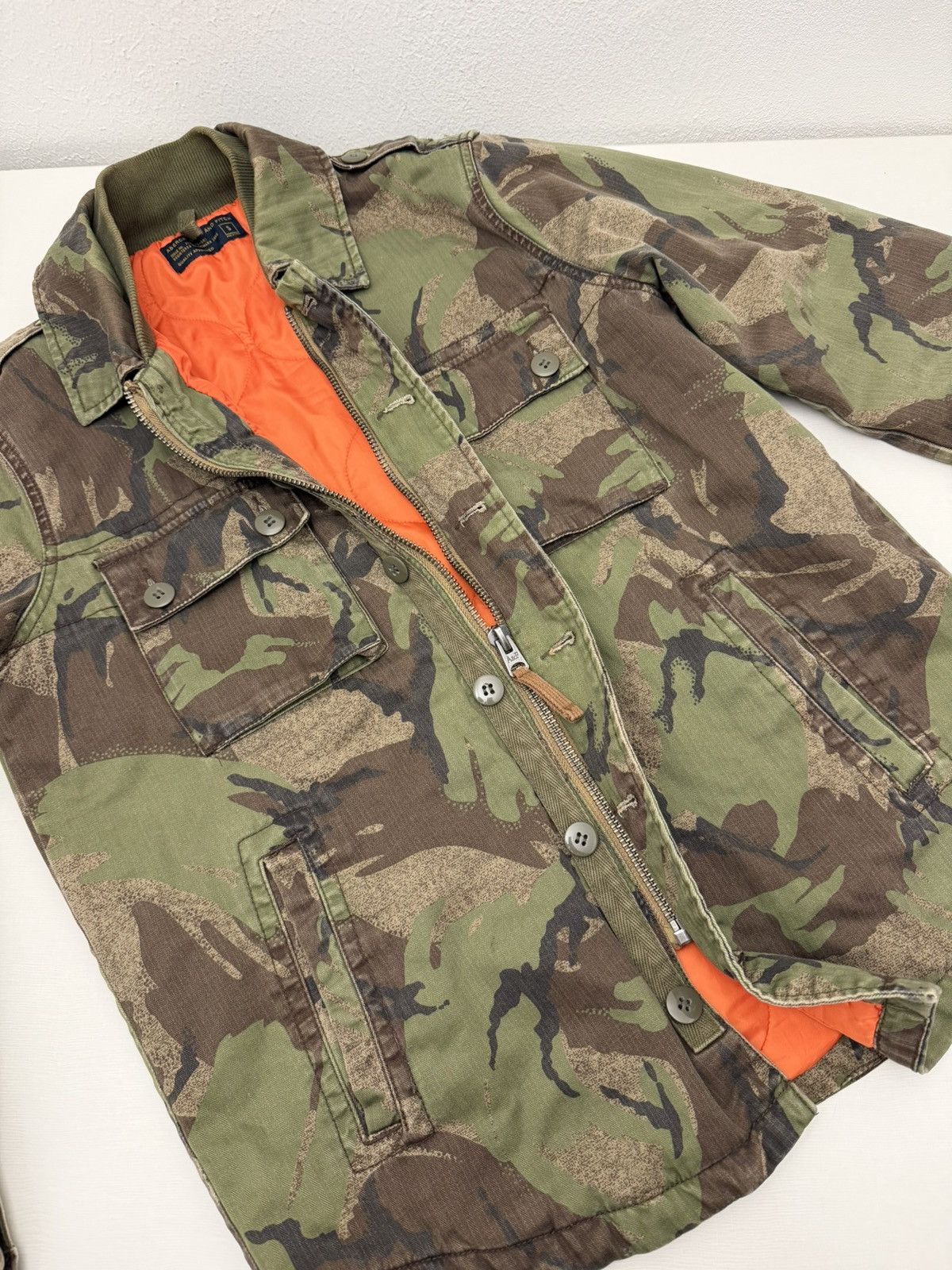 Abercrombie & Fitch Abercrombie & Fitch Camo Military Field Jacket Quilted Lined Size US S / EU 44-46 / 1 - 7 Thumbnail