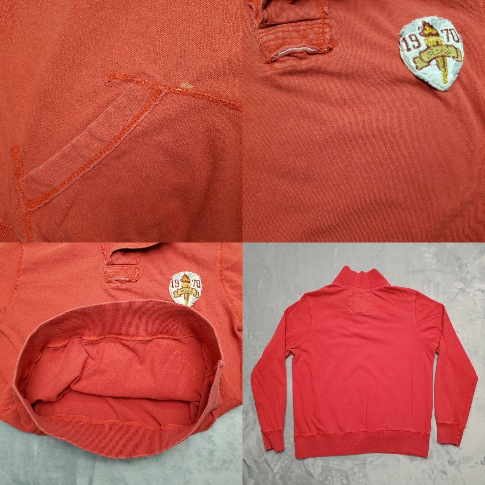 Vintage VTG Ditch Plains Sweatshirt Men M Retro Embroidered Polo Collar Long Sleeve Y2K Red USA Sports Mens Size US M / EU 48-50 / 2 - 8 Thumbnail