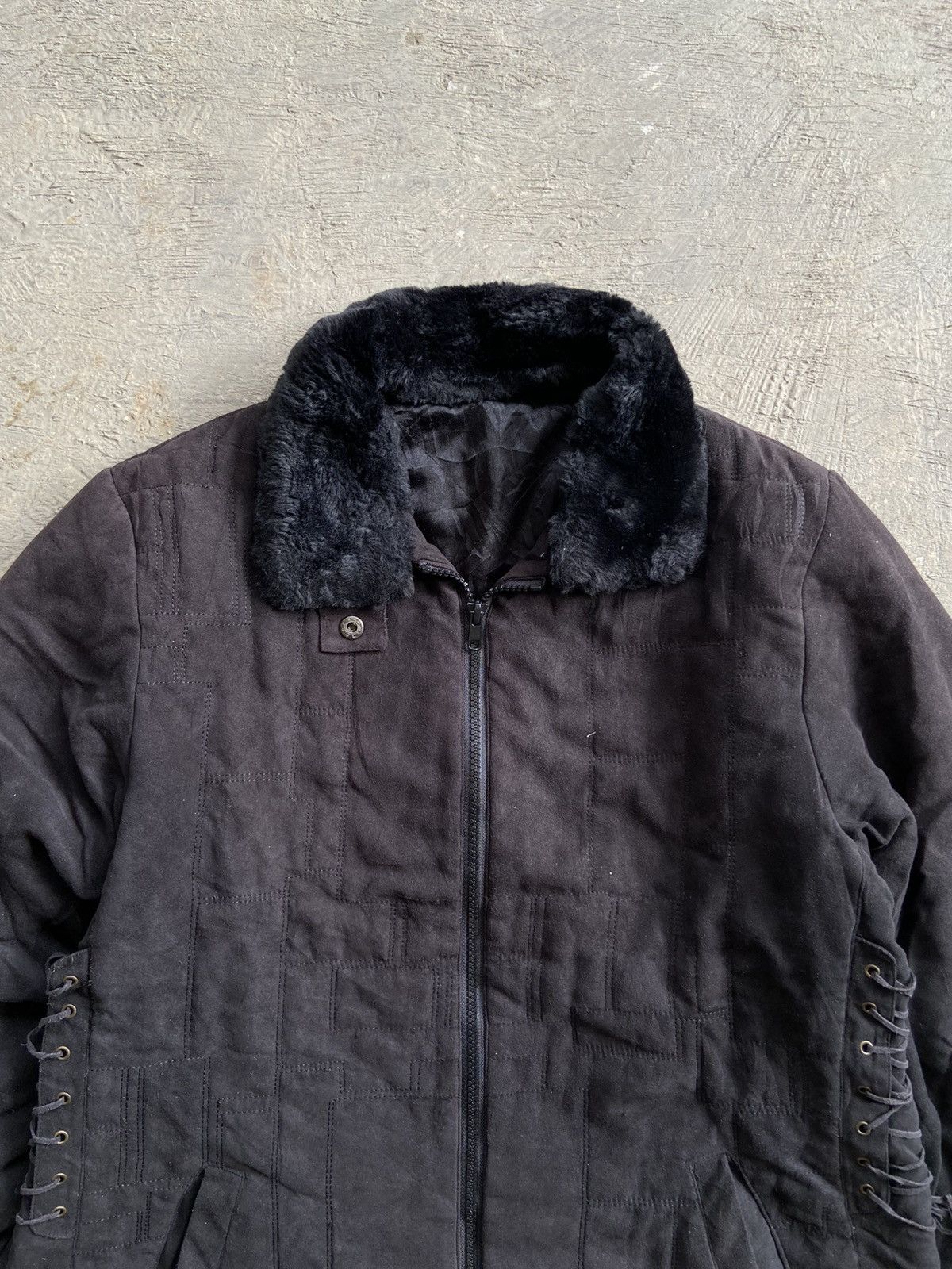 Japanese Brand 2000s Japanese Brand - Vkei Apocalypse Style Trim Fur Jacket Size L / US 10 / IT 46 - 3 Thumbnail