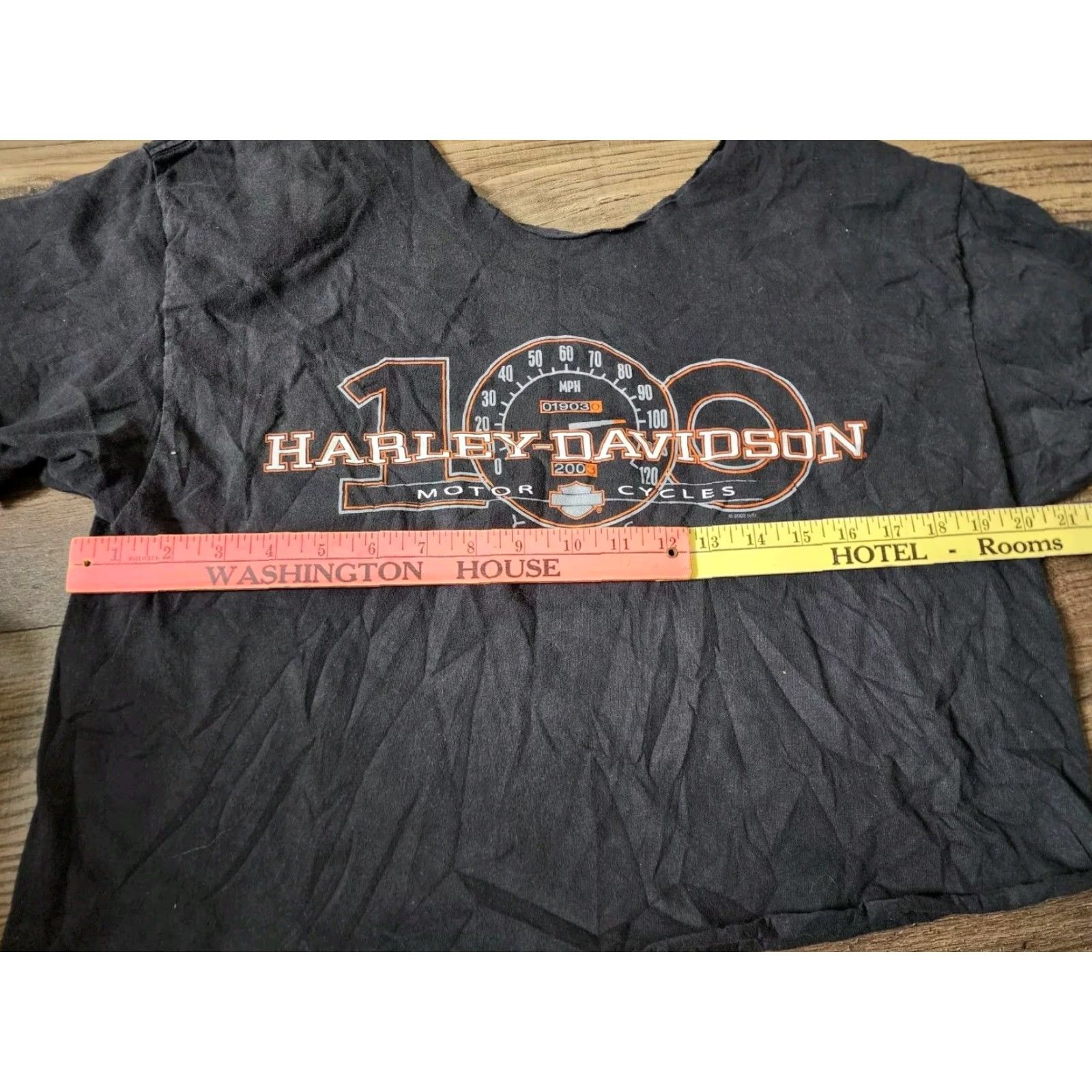 Harley Davidson VINTAGE Harley Davidson Birmingham Riders Black Cropped T Shirt Mens M Size US M / EU 48-50 / 2 - 4 Thumbnail