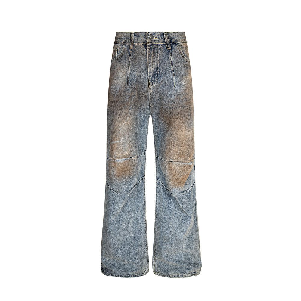 Vintage American retro distressed dirty jeans for men Size US 32 / EU 48 - 1 Thumbnail