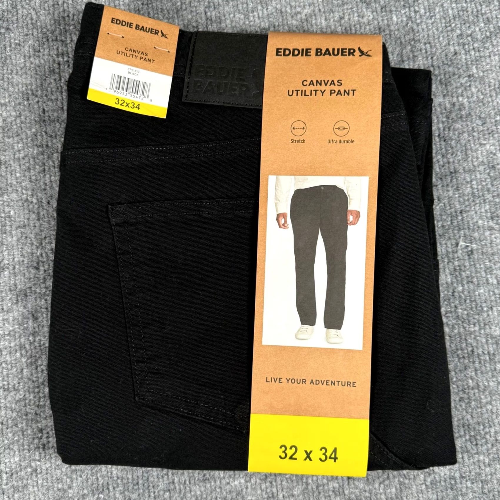 Eddie Bauer Eddie Bauer Canvas Utility Pants Mens 32x34 Black Stretch Outdoor Work Gorpcore Size US 32 / EU 48 - 2 Thumbnail