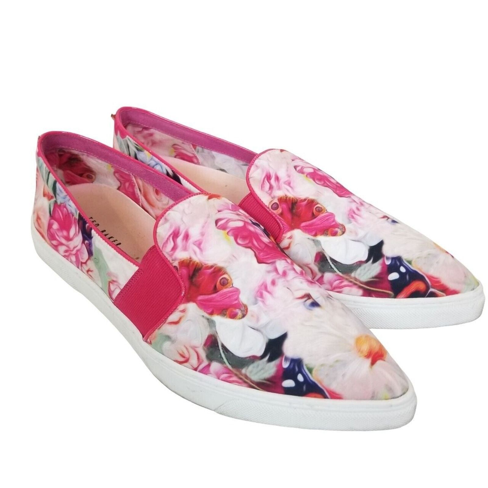 Ted Baker Ted Baker Womens Thfia Floral Slip On Sneakers Flats 39 EU Size US 8 / IT 38 - 2 Thumbnail