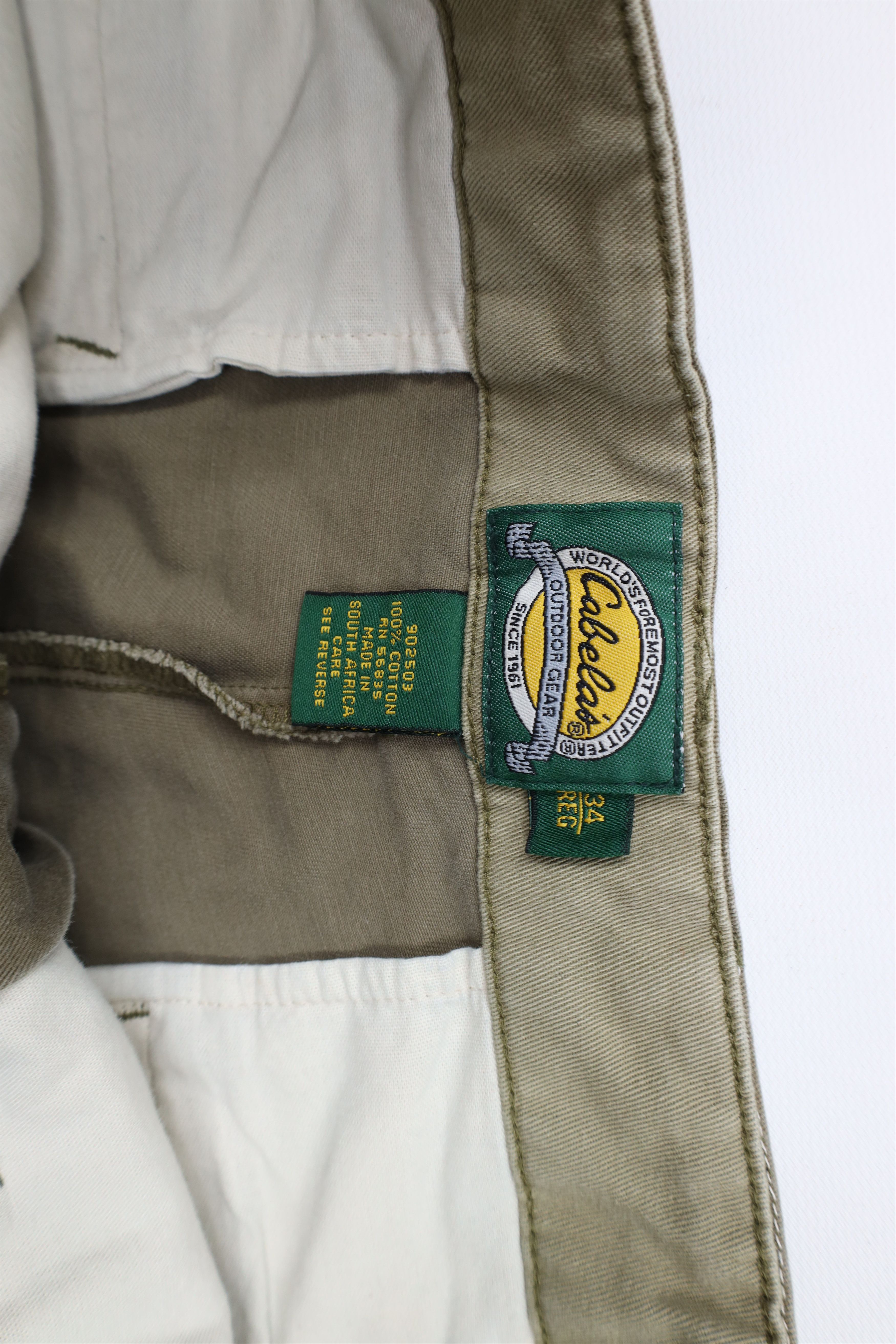 Cabelas × Vintage Vintage 90s Cabelas Above Knee Chino Shorts Breen Cotton Size US 34 / EU 50 - 7 Thumbnail