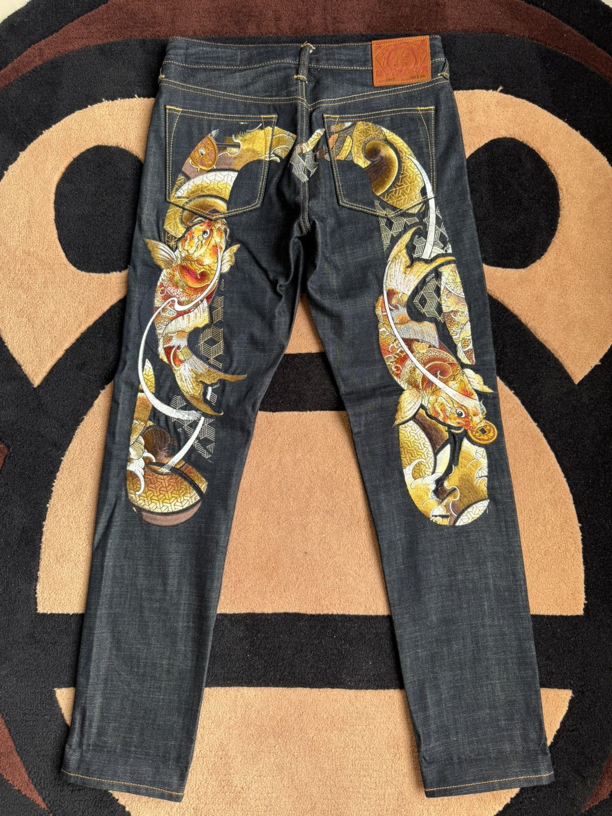 EVISU 大黒 30x34 Evisu EVISU golden Koi embroidery denim jeans size:30x34 | Grailed