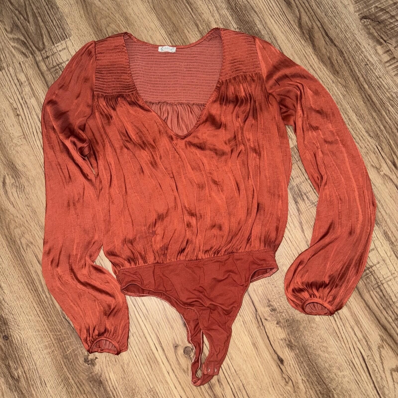 Free People Free People Intimately Plunging Wrap Bodysuit Terra Cotta Size ONE SIZE - 3 Thumbnail