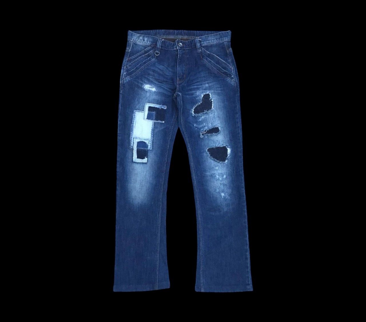 Japanese Brand × Nicole Club × Tornado Mart FLARED NCFM Japan patched distressed tornado mart style Size US 31 - 1 Thumbnail