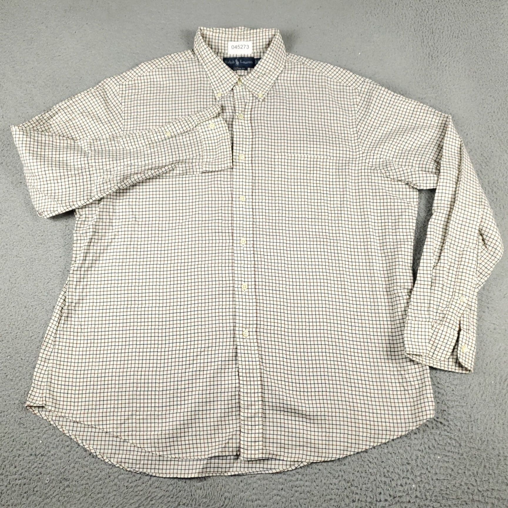 Ralph Lauren Ralph Lauren Shirt Mens 2XL Beige Blue Check Casual Button-Up Long Sleeve Size US XXL / EU 58 / 5 - 2 Thumbnail