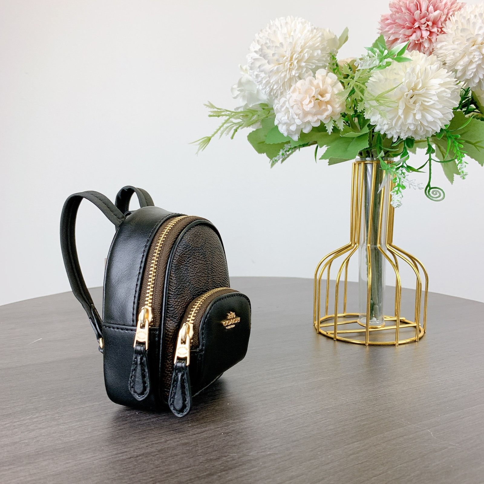 Coach Coach CX066 Mini Court Backpack Bag Charm In Canvas Brown Size ONE SIZE - 2 Thumbnail