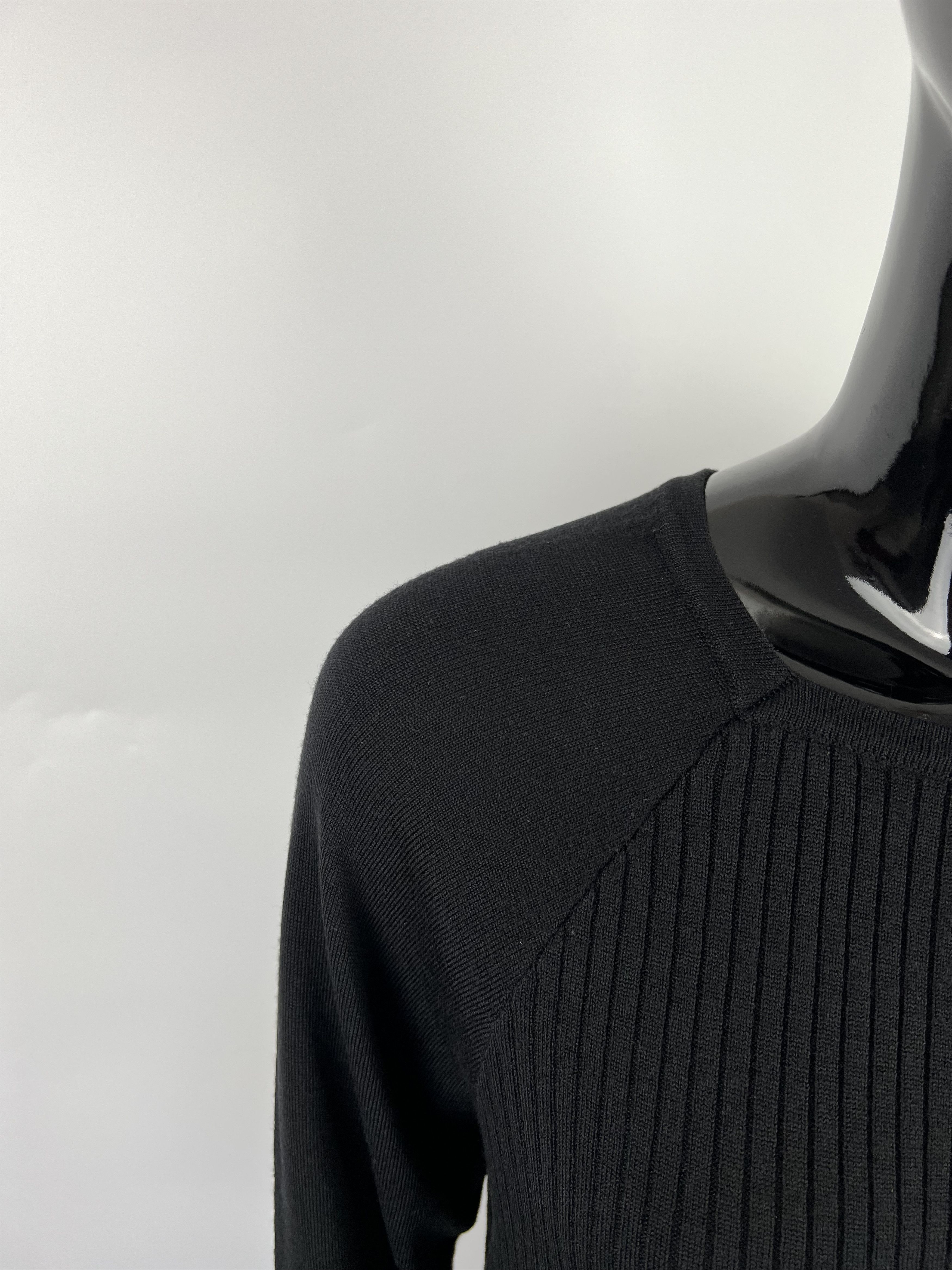 Just Cavalli × Roberto Cavalli Just Cavalli Black Ribbed Wool Sweater Size L Size L / US 10 / IT 46 - 8 Thumbnail