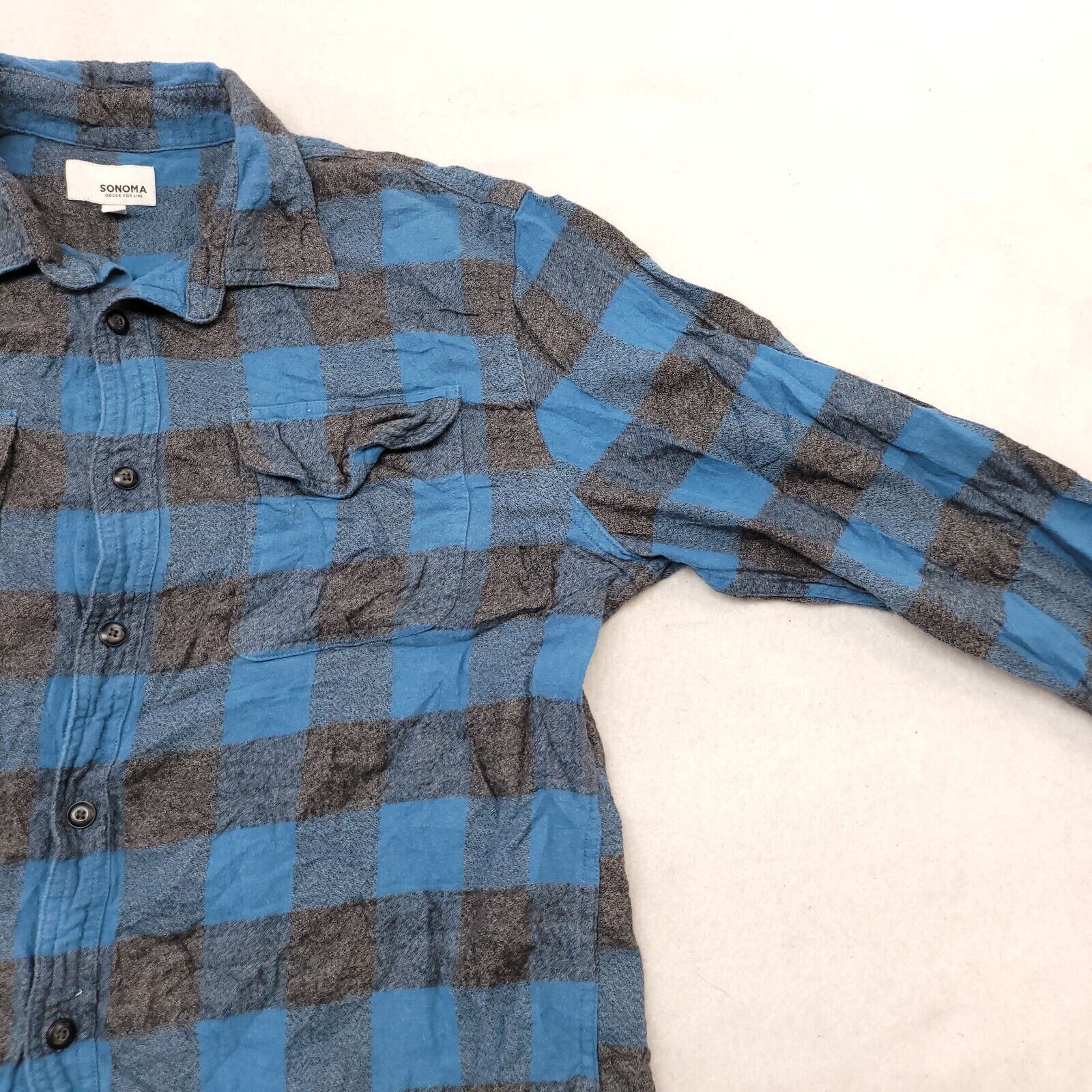 Sonoma Sonoma Buffalo Check Madras Flannel Shirt Mens Size M Blue Size US M / EU 48-50 / 2 - 5 Thumbnail
