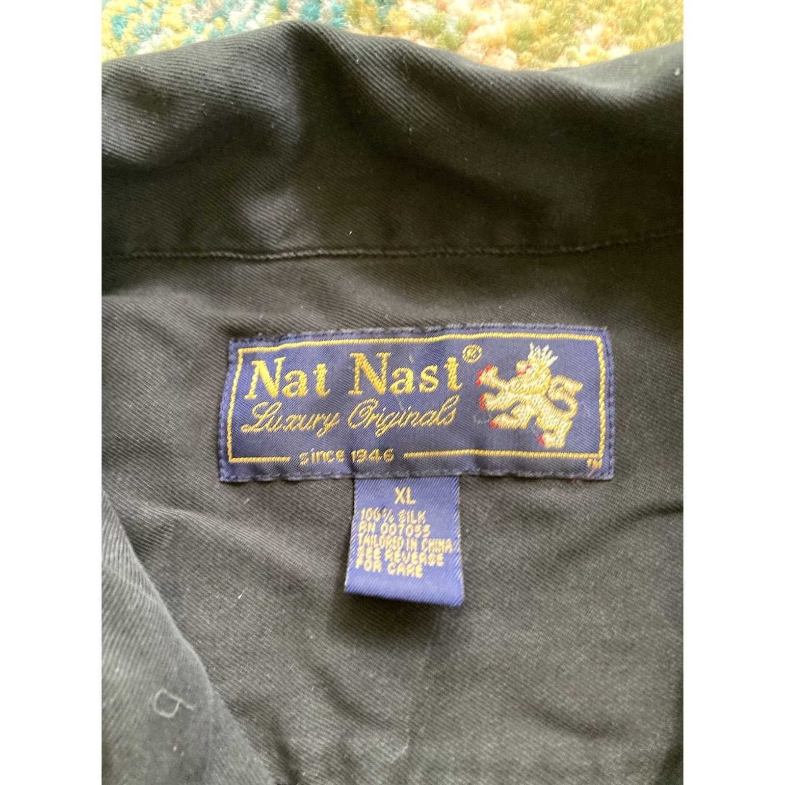 Nat Nast Nat Nast Shirt Mens XL Black Silk Button-Up Collared Short Sleeve Embroidered Limited Edition Size US XL / EU 56 / 4 - 6 Thumbnail