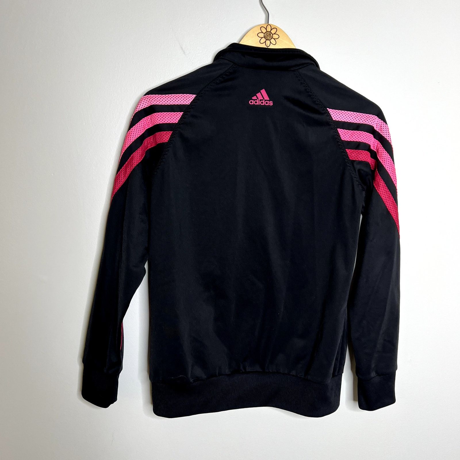 Adidas Adidas Black Striped Logo Full Zip Athletic Track Jacket Size S / US 4 / IT 40 - 5 Thumbnail