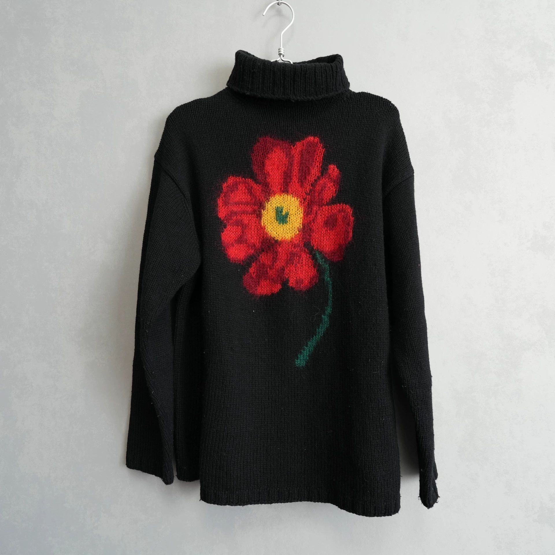 Yohji Yamamoto Yohji Yamamoto 95AW Floral Turtleneck Sweater M Size US M / EU 48-50 / 2 - 3 Thumbnail