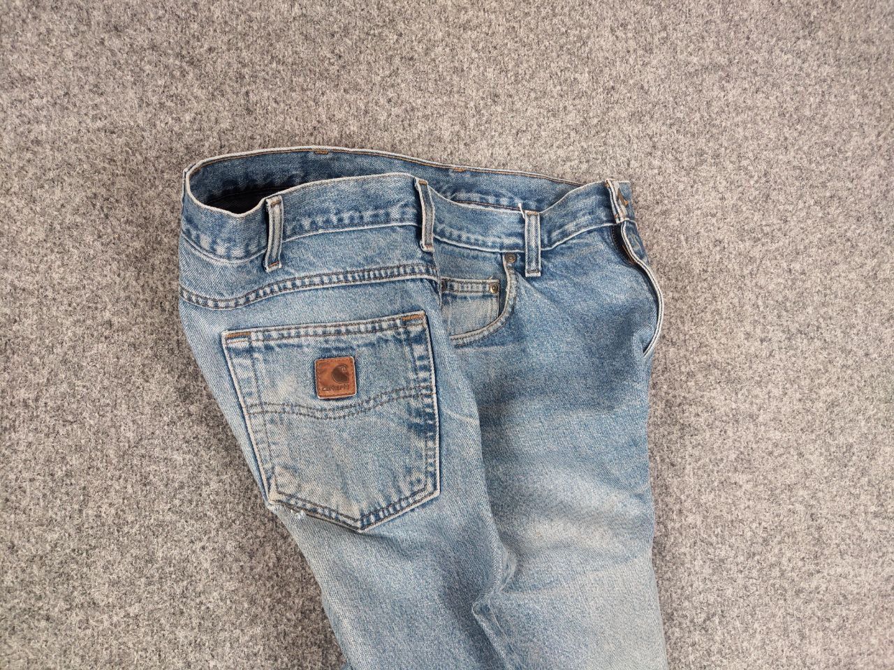 Carhartt Vintage 90's USA Carhartt Faded Blue Distressed Denim Jeans Size US 34 / EU 50 - 14 Thumbnail