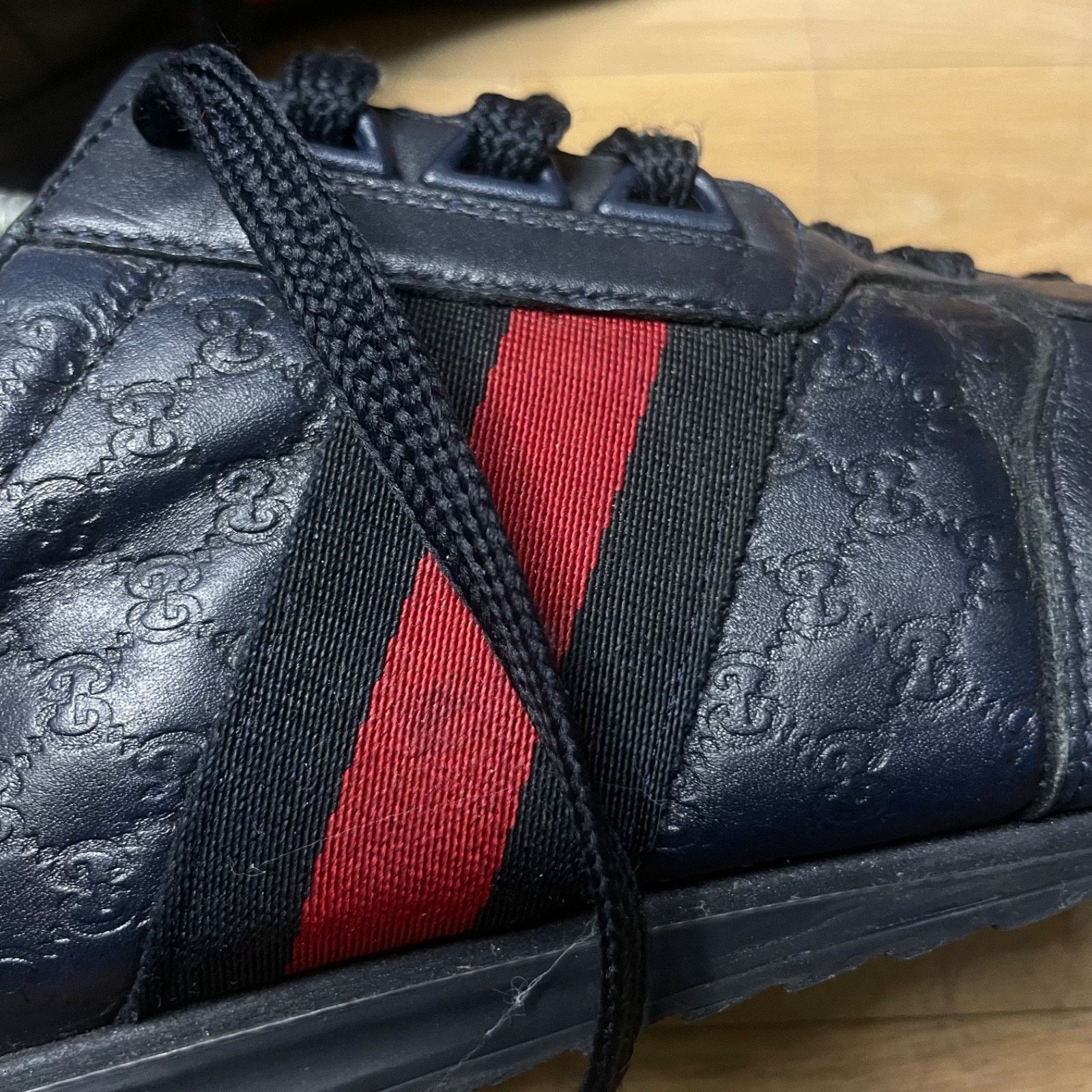 Gucci GUCCI Sneakers Guccissima blue navy Leather low Top Monogram Size US 9 / EU 42 - 5 Thumbnail