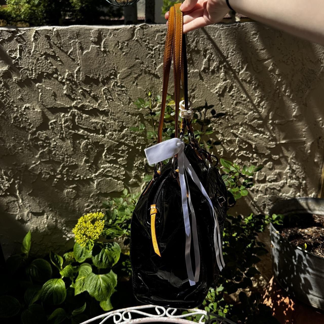 Coach Y2K Coach Black Patent Leather Monogramed Bag Size ONE SIZE - 4 Thumbnail