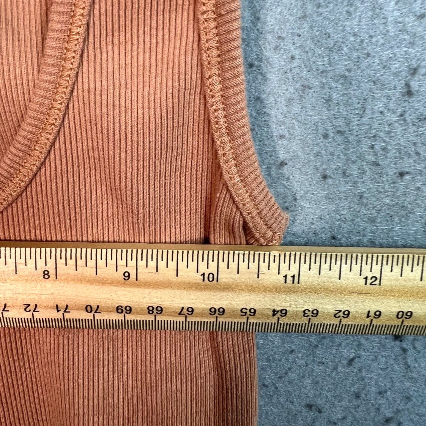 Topshop Topshop Tank Shirt Women XS Brown Ribbed Cotton & Elastane Blend Scoop Neck Sleeveless Vintage 0 - 2 Size XS / US 0-2 / IT 36-38 - 5 Thumbnail