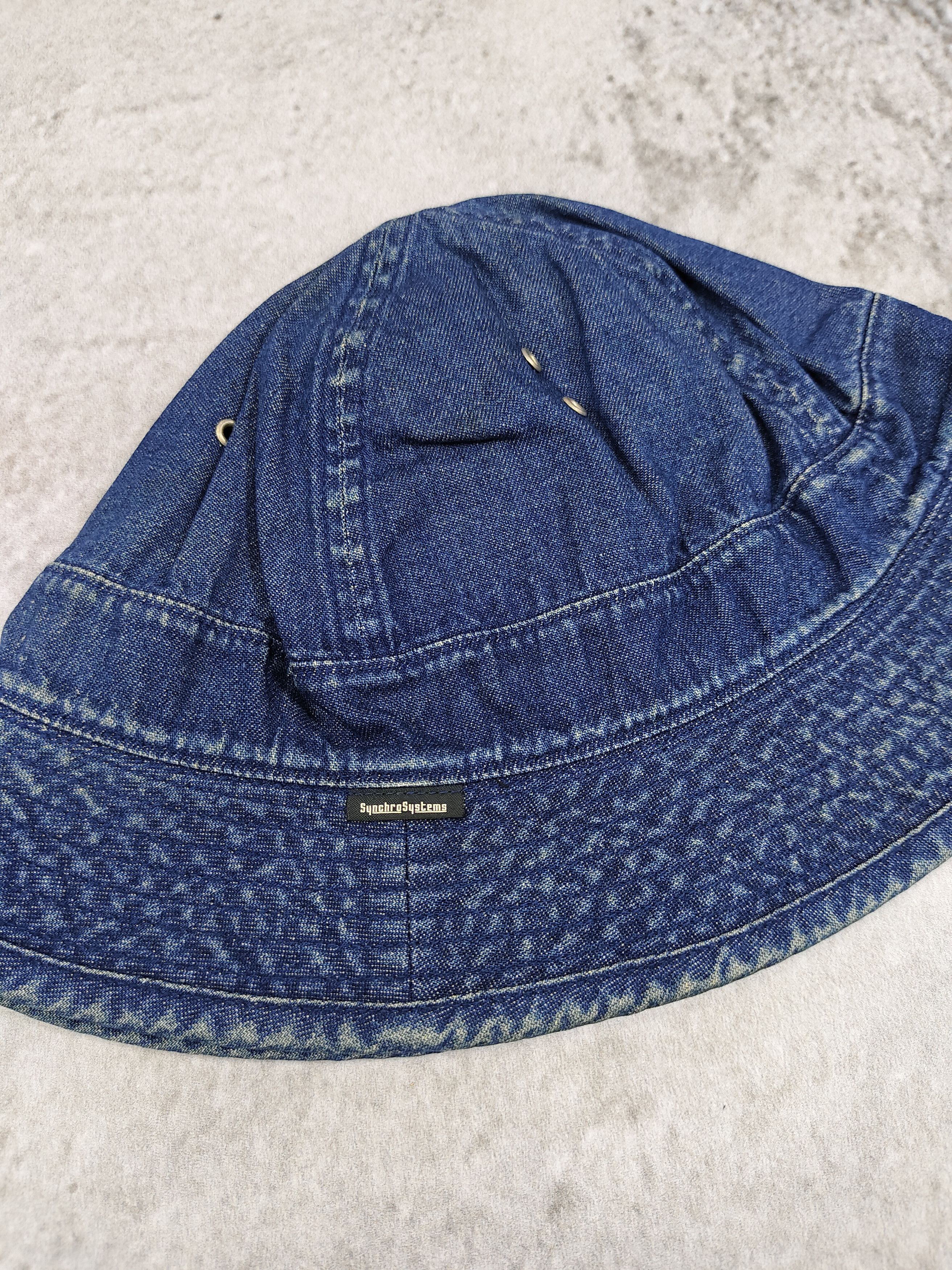 Japanese Brand 2000s POST🇯🇵Denim Washed Indigo Workwear Bucket Hat Size ONE SIZE - 5 Thumbnail