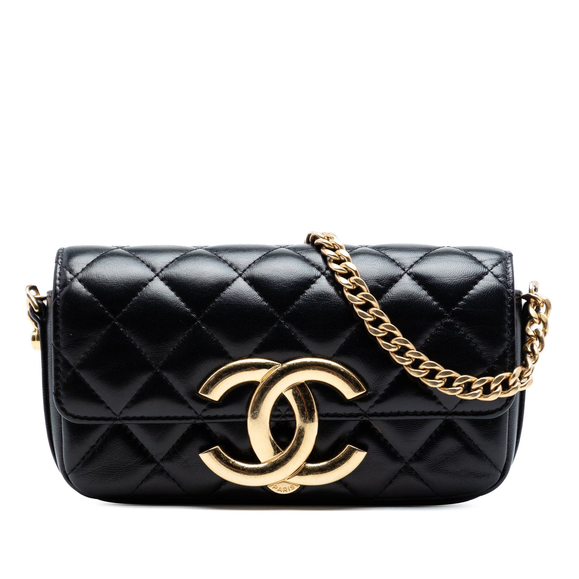 Chanel Quilted Lambskin Giant CC Flap Phone Holder with Chain Size ONE SIZE - 1 Thumbnail