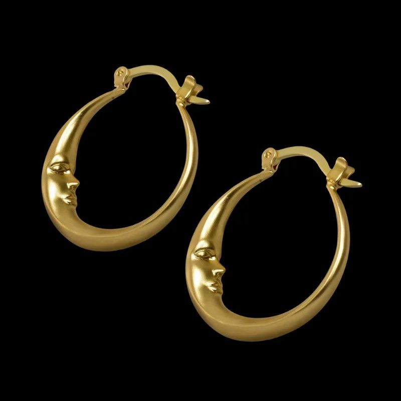 Other Vintage Metal Carving Face Personality Earrings Size ONE SIZE - 4 Thumbnail