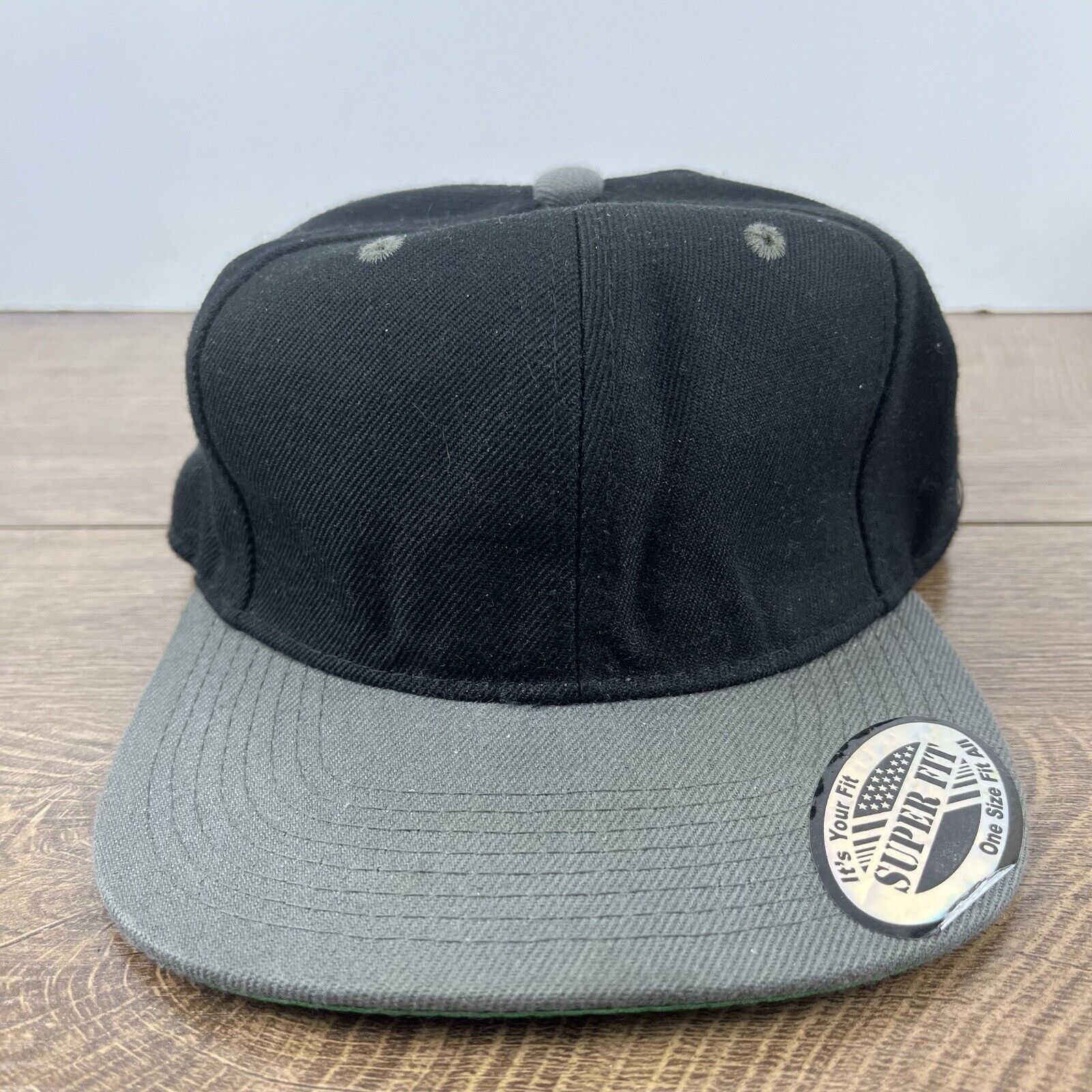 Other Plain Black Gray Snapback Hat Adjustable Hat Black Hat Adult Size ONE SIZE - 3 Thumbnail