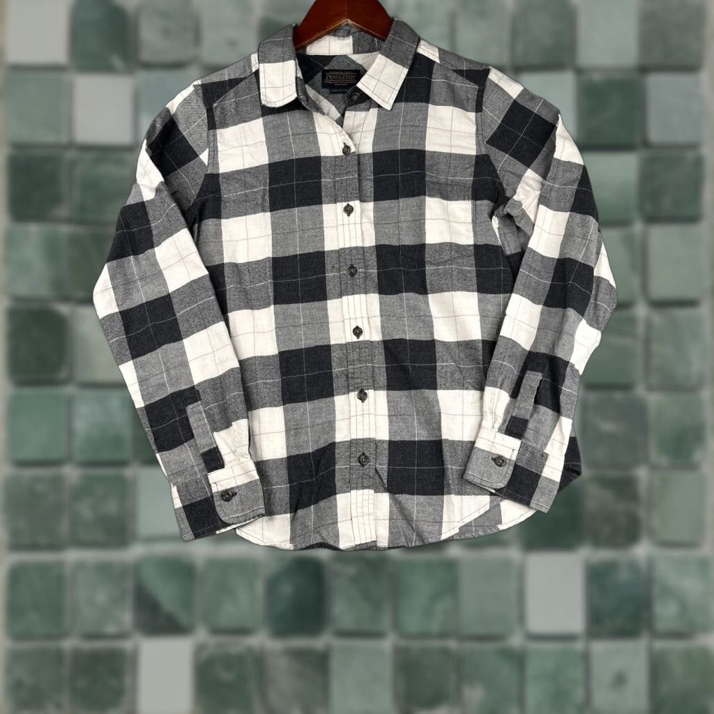 Pendleton Pedleton Shirt Womens Small Gray Black Buffalo Check Casual Pocket Size S / US 4 / IT 40 - 1 Thumbnail