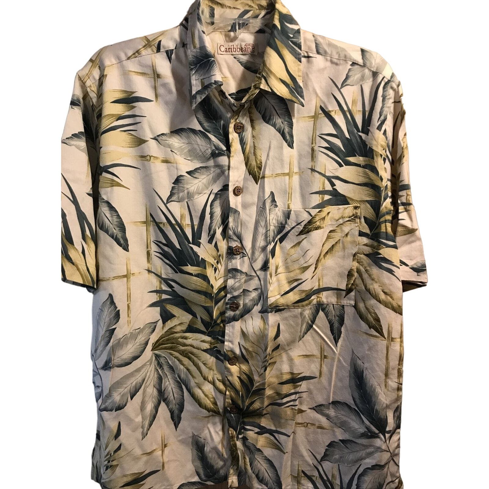 Caribbean Caribbean Men’s M Floral SS Button Silk Blend Hawaiian Shirt Size US M / EU 48-50 / 2 - 1 Thumbnail