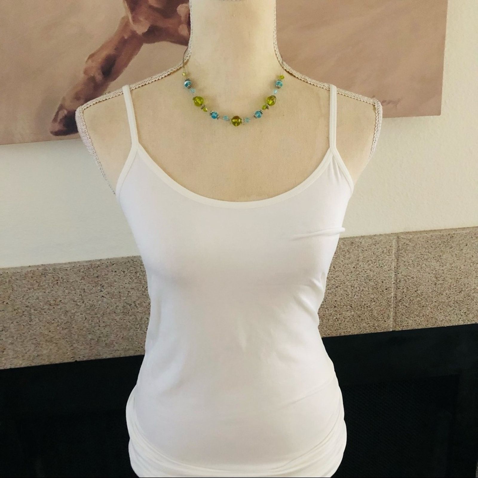 Jewelry Handcrafted forest green and baby blue glass bead necklace Size ONE SIZE - 3 Thumbnail