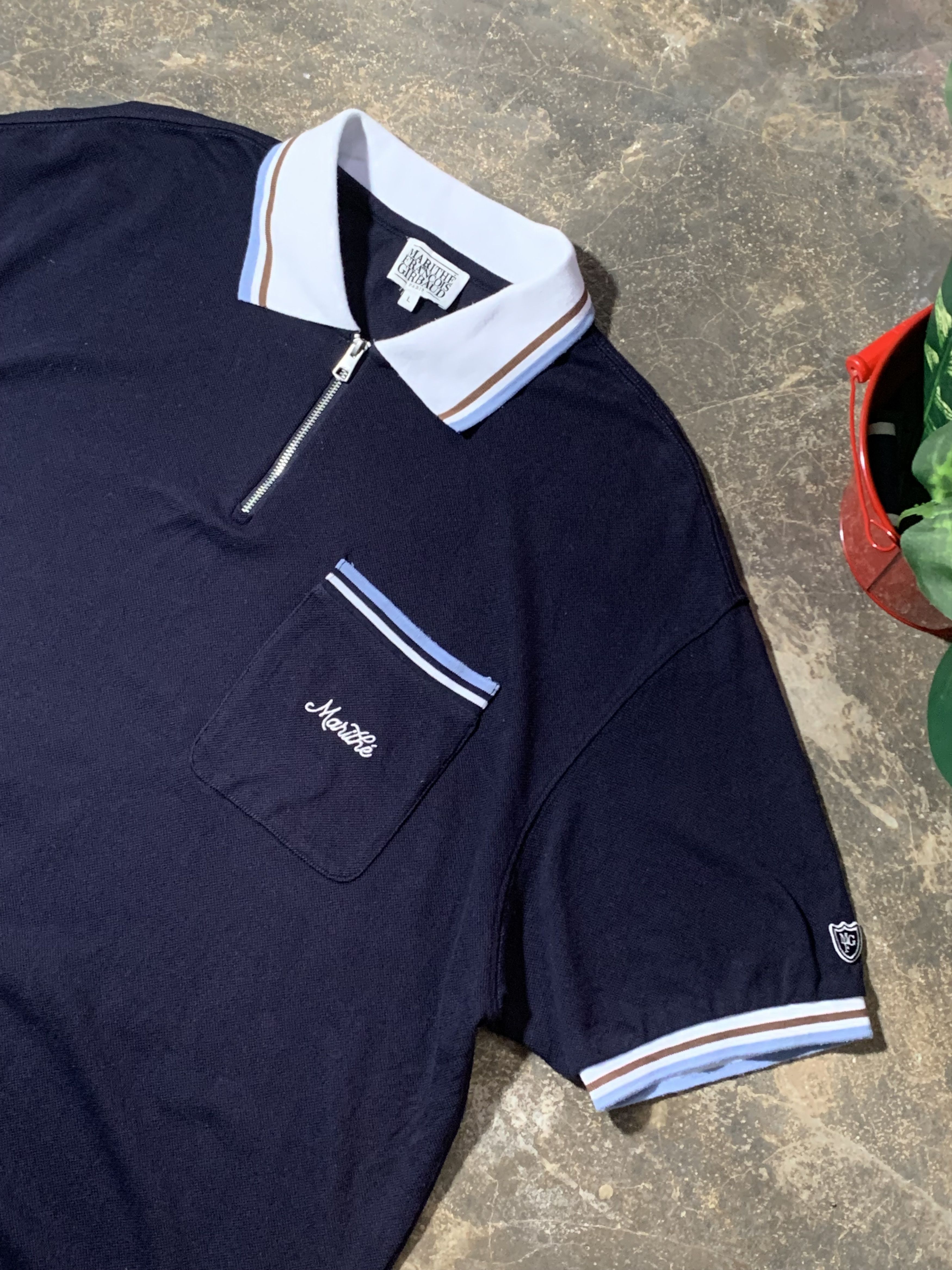 Marithe + Francois Girbaud Marithe Francois Gibraud Polo Zipper Shirt Size US L / EU 52-54 / 3 - 2 Thumbnail