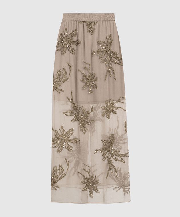 Brunello Cucinelli o1y0725 Maxi Skirt in Sand Size 25" / US 0 / IT 36 - 1 Thumbnail