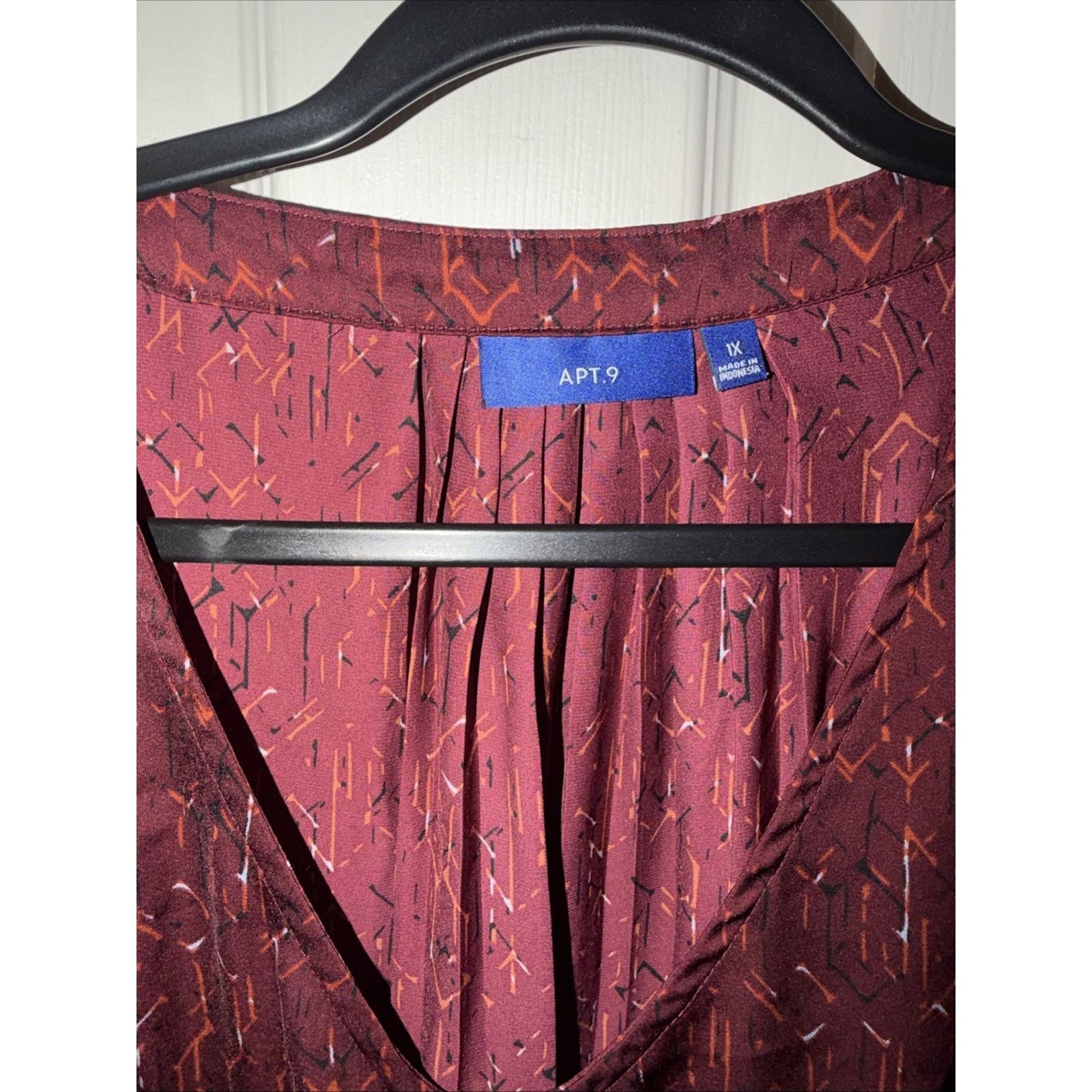 Apt. 9 Apt 9 Blouse Women's XL Burgundy 1/4 Zip Long Sleeve NWT Size XL / US 12-14 / IT 48-50 - 7 Thumbnail