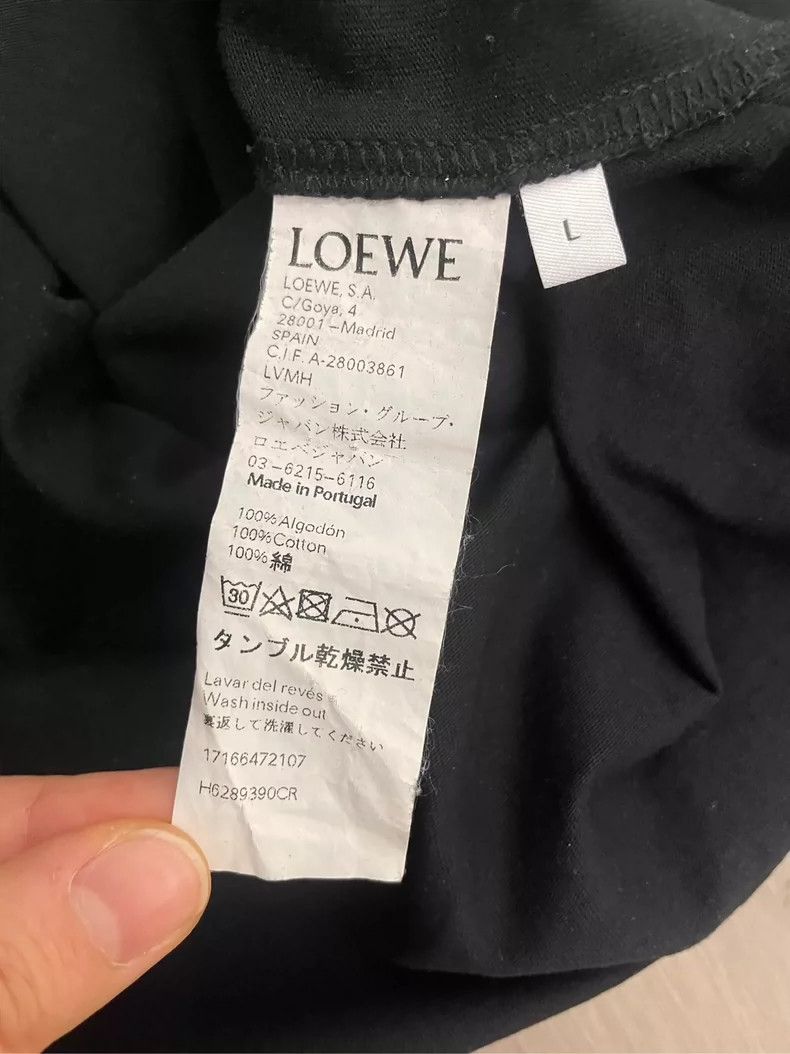 Loewe LOEWE Black short sleeve T-shirt with large Logo of oil la Size L / US 10 / IT 46 - 5 Thumbnail