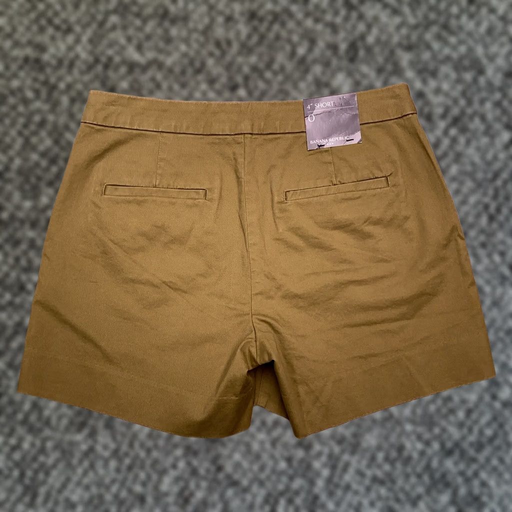 Banana Republic Banana Republic 4 Inch Short Womens 0 Brown Buttons Mid Rise Stretch Knit Casual Size 25" / US 0 / IT 36 - 1 Thumbnail