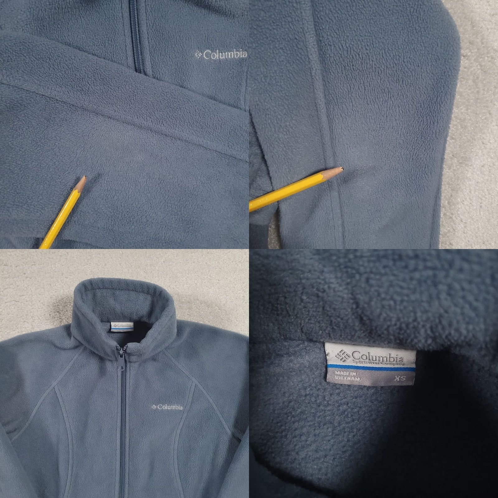 Vintage Columbia Pullover Womens XS Blue Fleece Full Zip Mock Neck Long Sleeve Top Size XS / US 0-2 / IT 36-38 - 8 Thumbnail