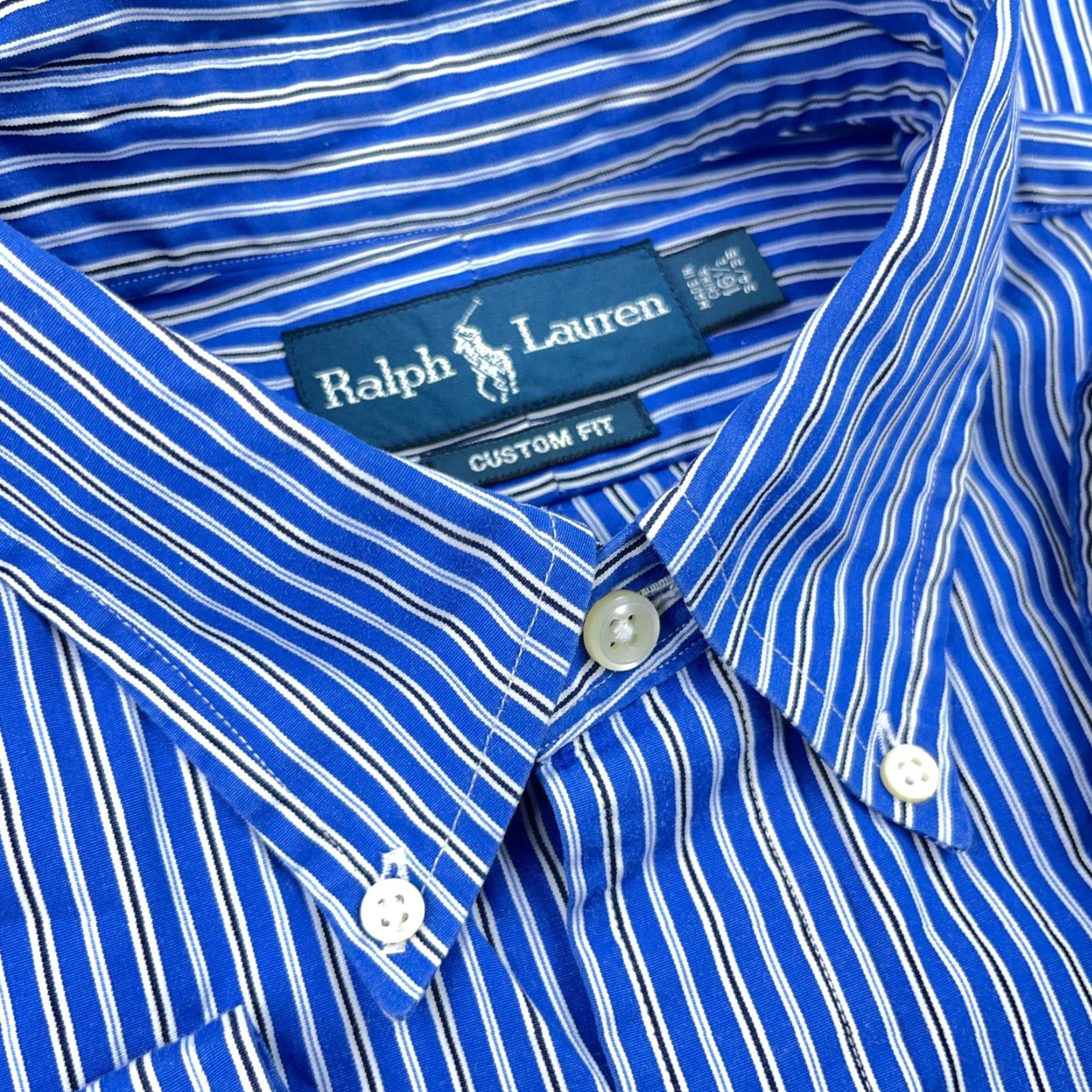 Ralph Lauren Ralph Lauren Shirt Men 16.5 34 Blue Button-Up Striped Poplin Dress Custom Fit Boyfriend Classic American Preppy N/A Mens Size 46R - 6 Thumbnail