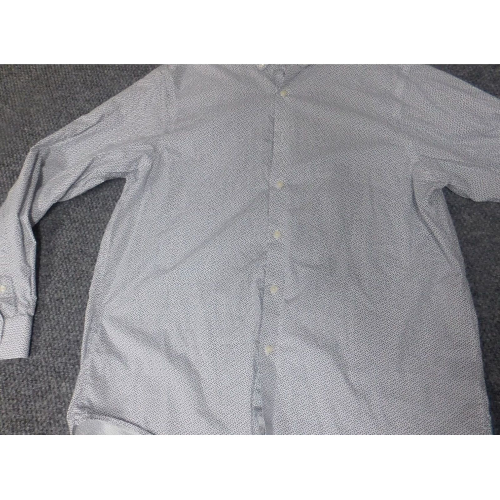 Hart Schaffner Marx Hart Schaffner Marx Mens Shirt Button-Down XL Blue Floral Knit Cotton Long Sleeve Slimming Pockets Regular Size Type: Regular Size US XL / EU 56 / 4 - 2 Thumbnail