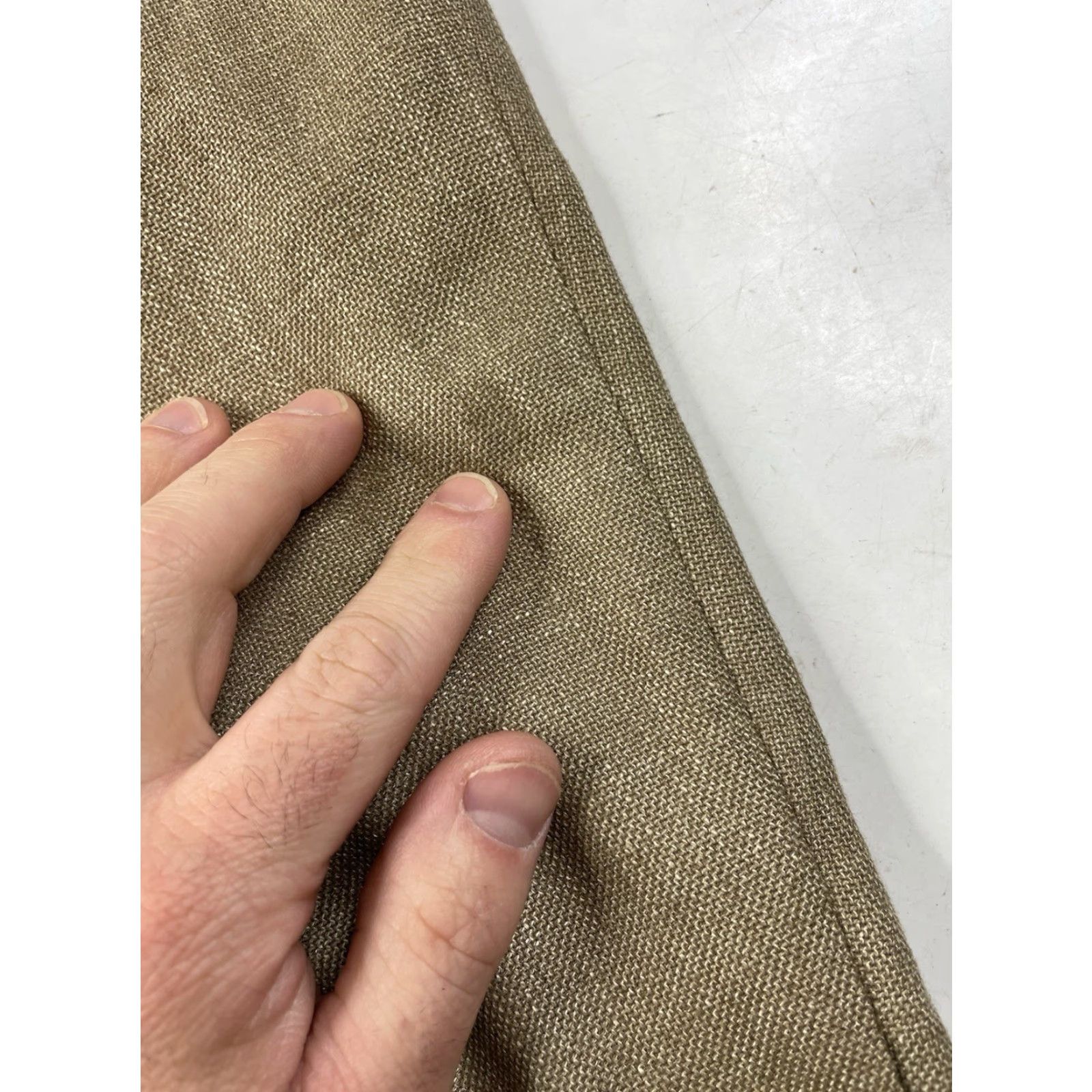 Ralph Lauren Lauren Ralph Lauren Blazer Men 46R Tan Linen Polyester Rayon Blend Plaid Two-Button Single-Breasted Notch Lapel Jacket Size 46R - 7 Thumbnail