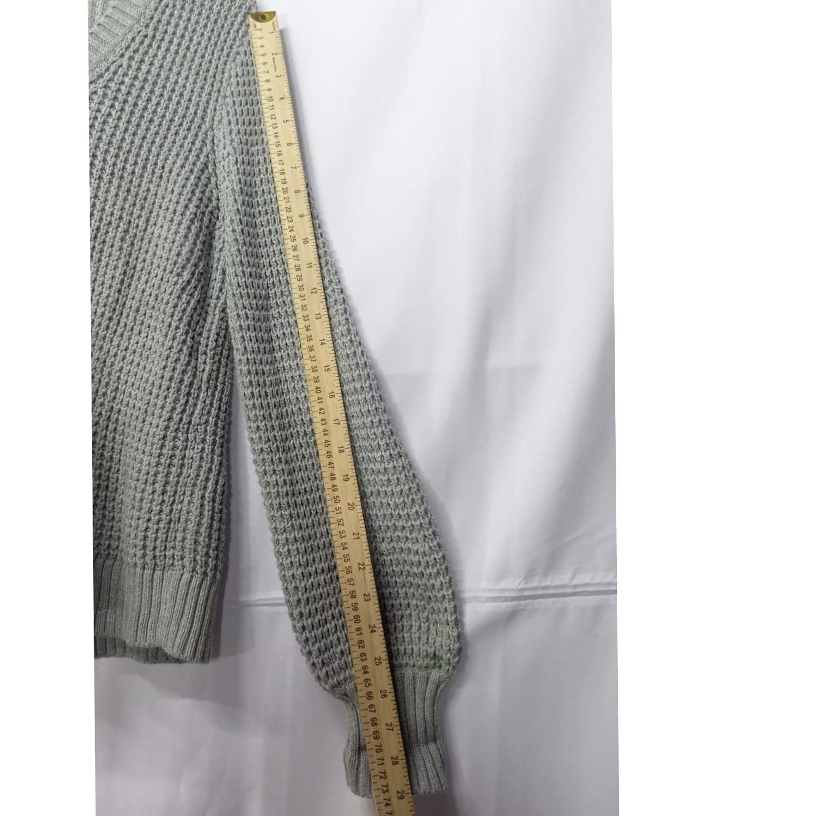 J.Crew J.Crew Cotton Knit V-Neck Sweater Light Gray | Size L | Women | Pullover Shirt? Size L / US 10 / IT 46 - 6 Thumbnail