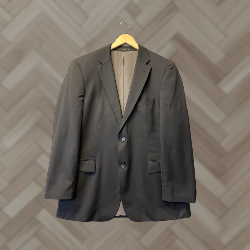 Hugo Boss VINTAGE Hugo Boss Men's Wool Blazer Jacket 42 Regular Slim Fit Black Fall Winter Business Casual Size 42R - 1 Thumbnail